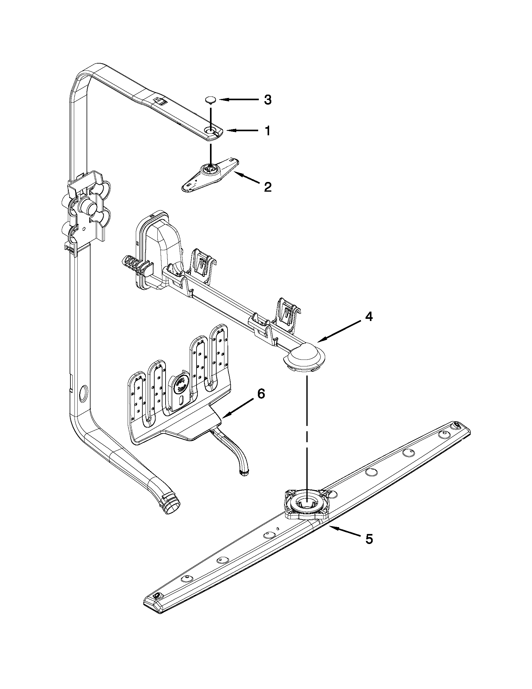 Upper wash and rinse parts
