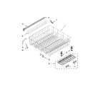 Whirlpool 7WDT770PAYW4 upper rack and track parts diagram