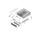 Whirlpool 7WDT770PAYW4 lower rack parts diagram
