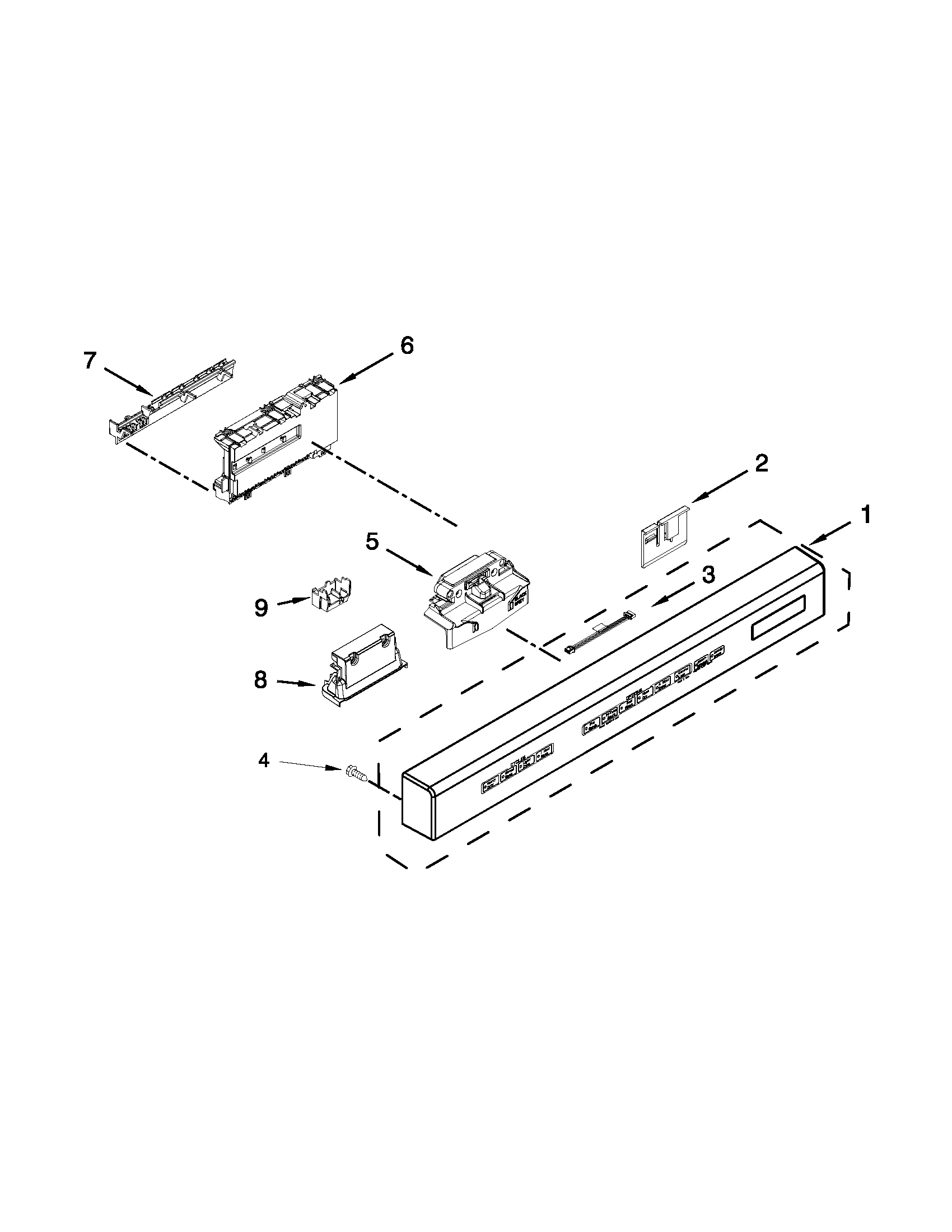 Control panel and latch parts
