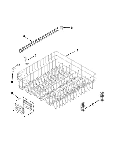 Upper rack and track parts