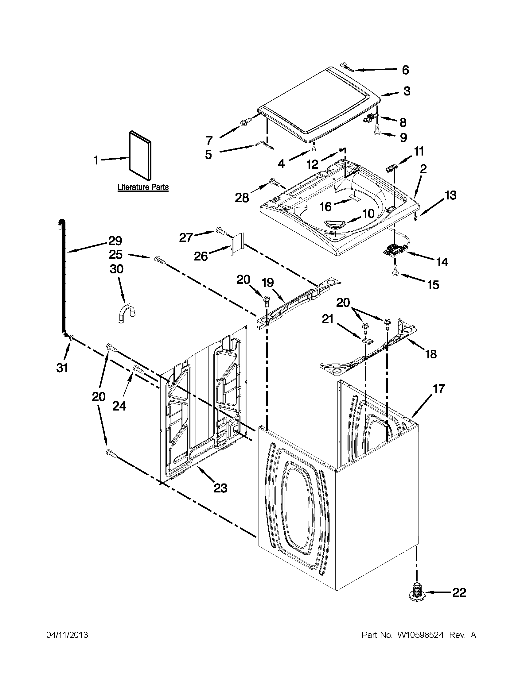Top and cabinet parts