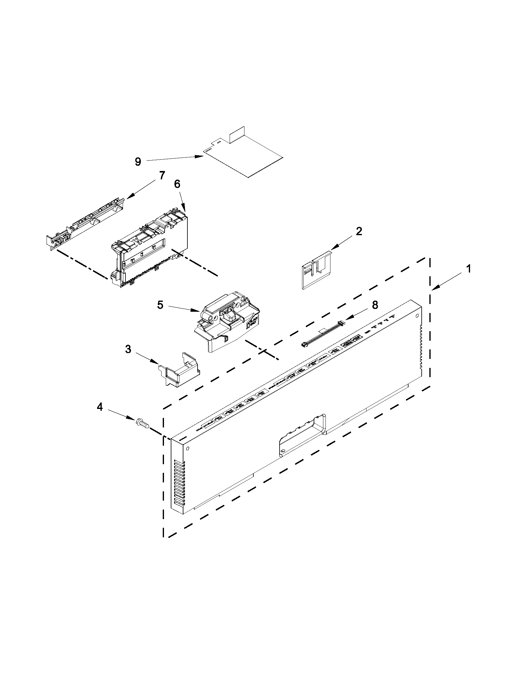 CONTROL PANEL AND LATCH PARTS