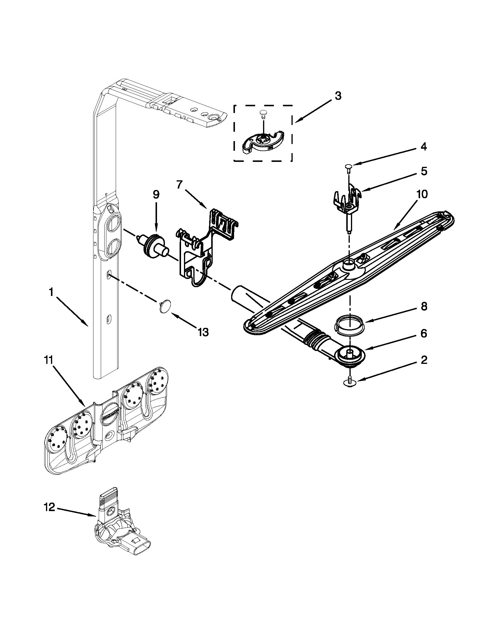 UPPER WASH AND RINSE PARTS