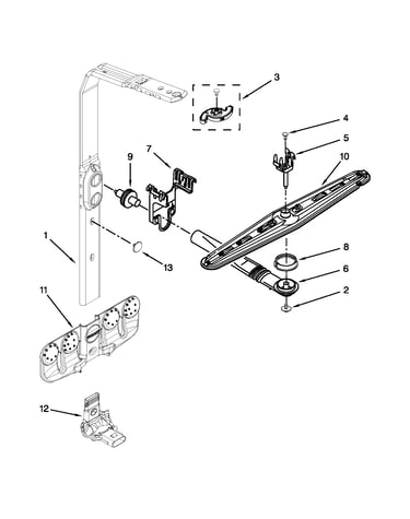 Upper wash and rinse parts