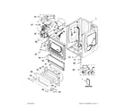 Maytag MLE24PDAYW2 lower cabinet and front panel parts diagram