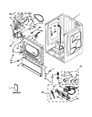 Lower cabinet & front panel parts