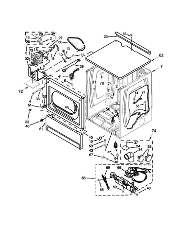 Upper cabinet & front panel parts