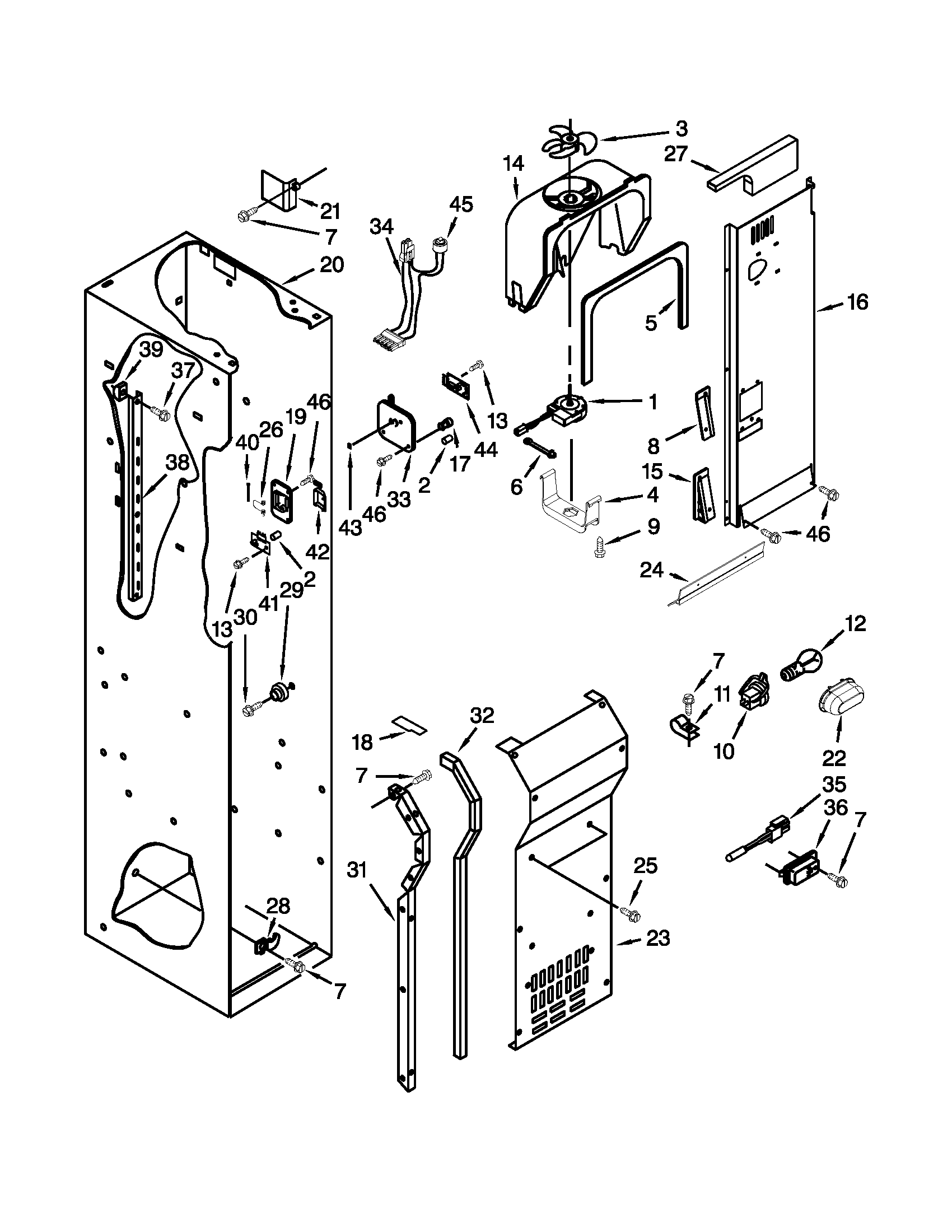 FREEZER LINER AND AIR FLOW PARTS