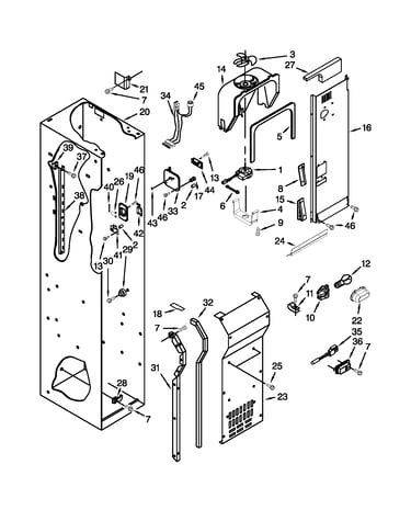 Freezer liner and air flow parts
