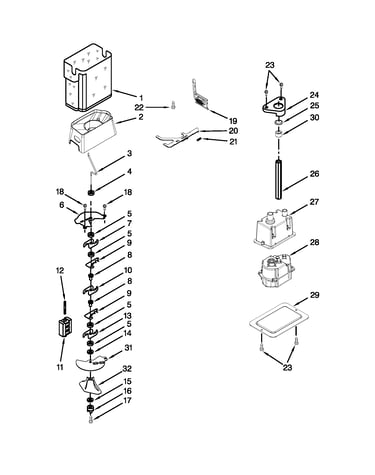 Motor and ice container parts