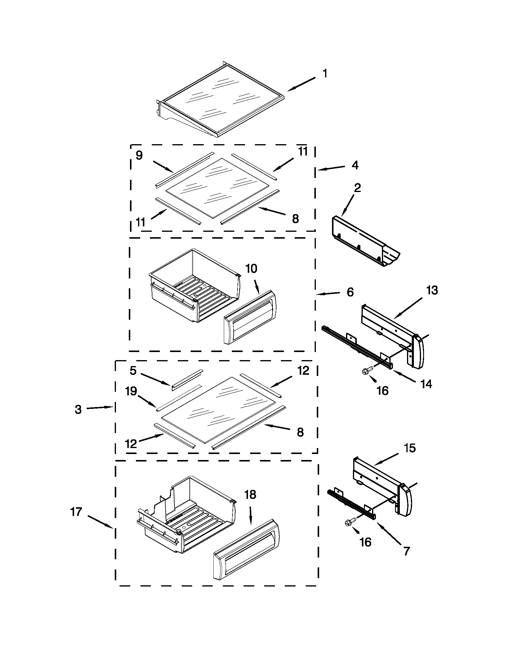 REFRIGERATOR SHELF PARTS