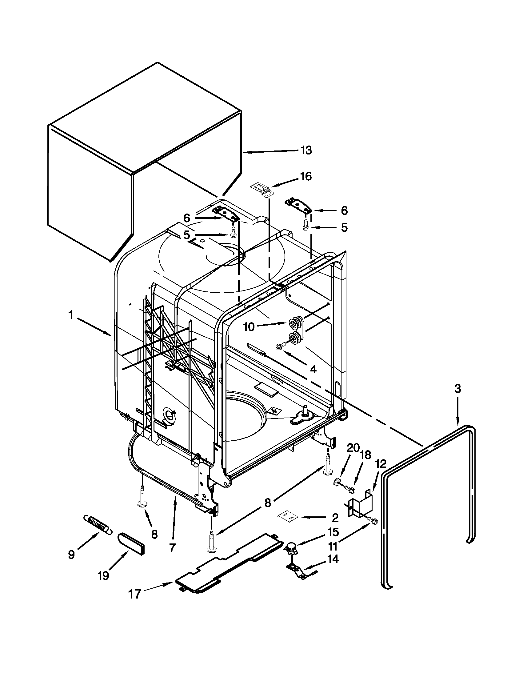 Tub and frame parts