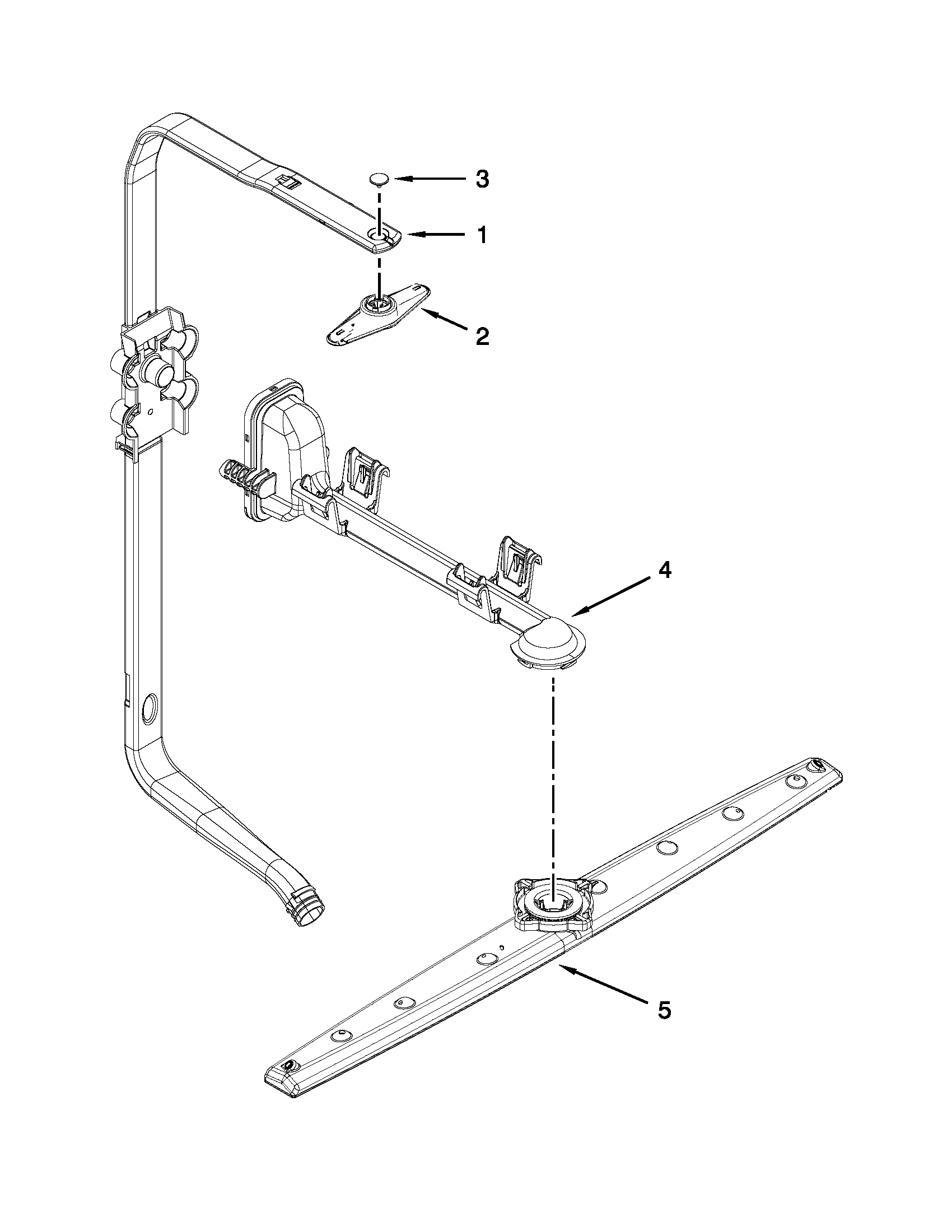 Upper wash and rinse parts