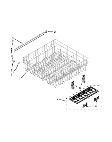 Upper rack and track parts