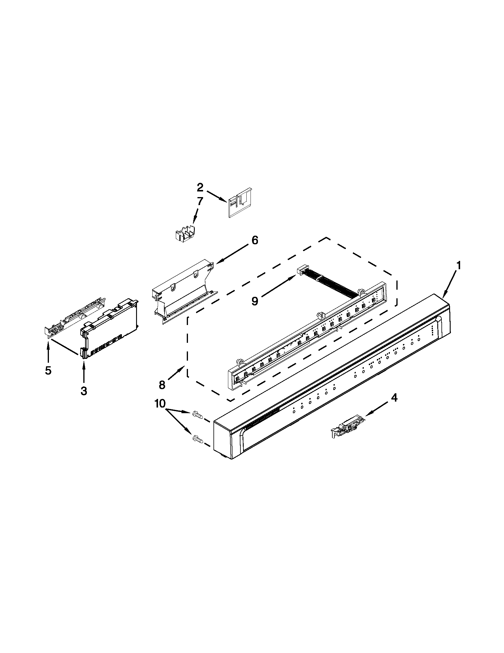 Control panel and latch parts