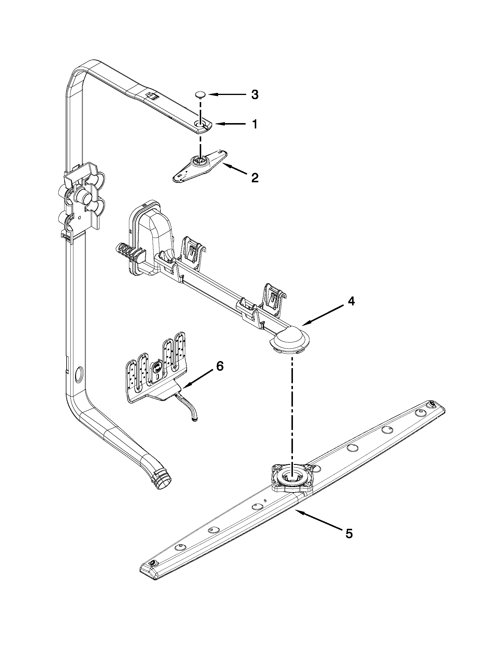 Upper wash and rinse parts