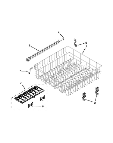 Upper rack and track parts