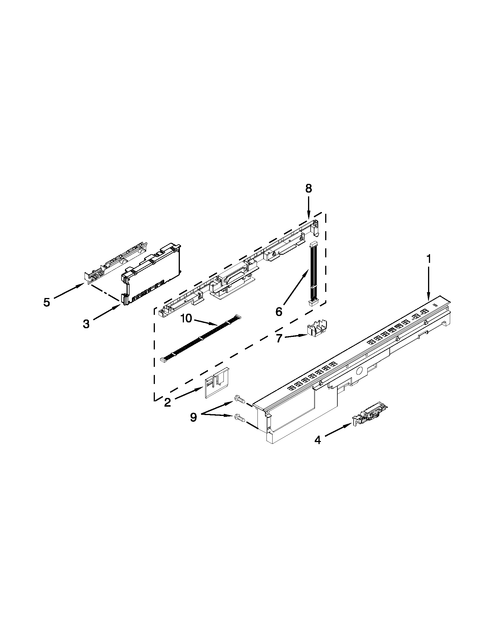 Control panel and latch parts