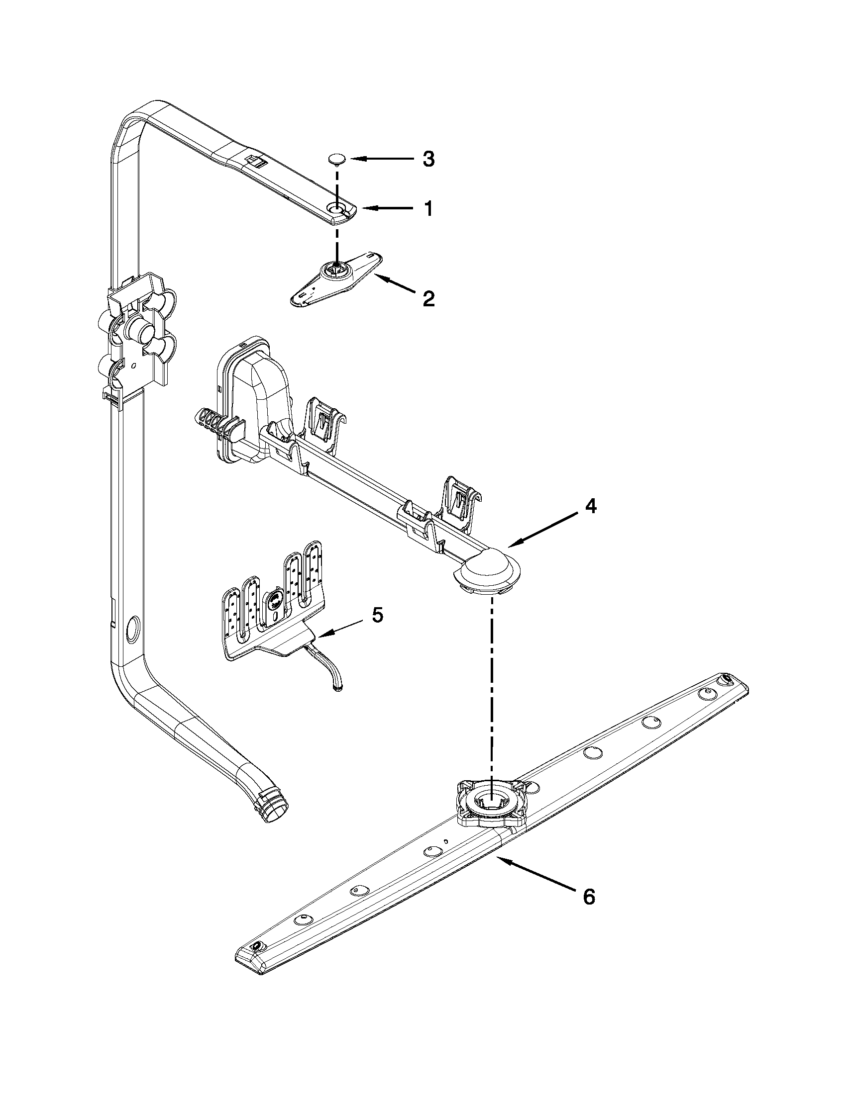Upper wash and rinse parts