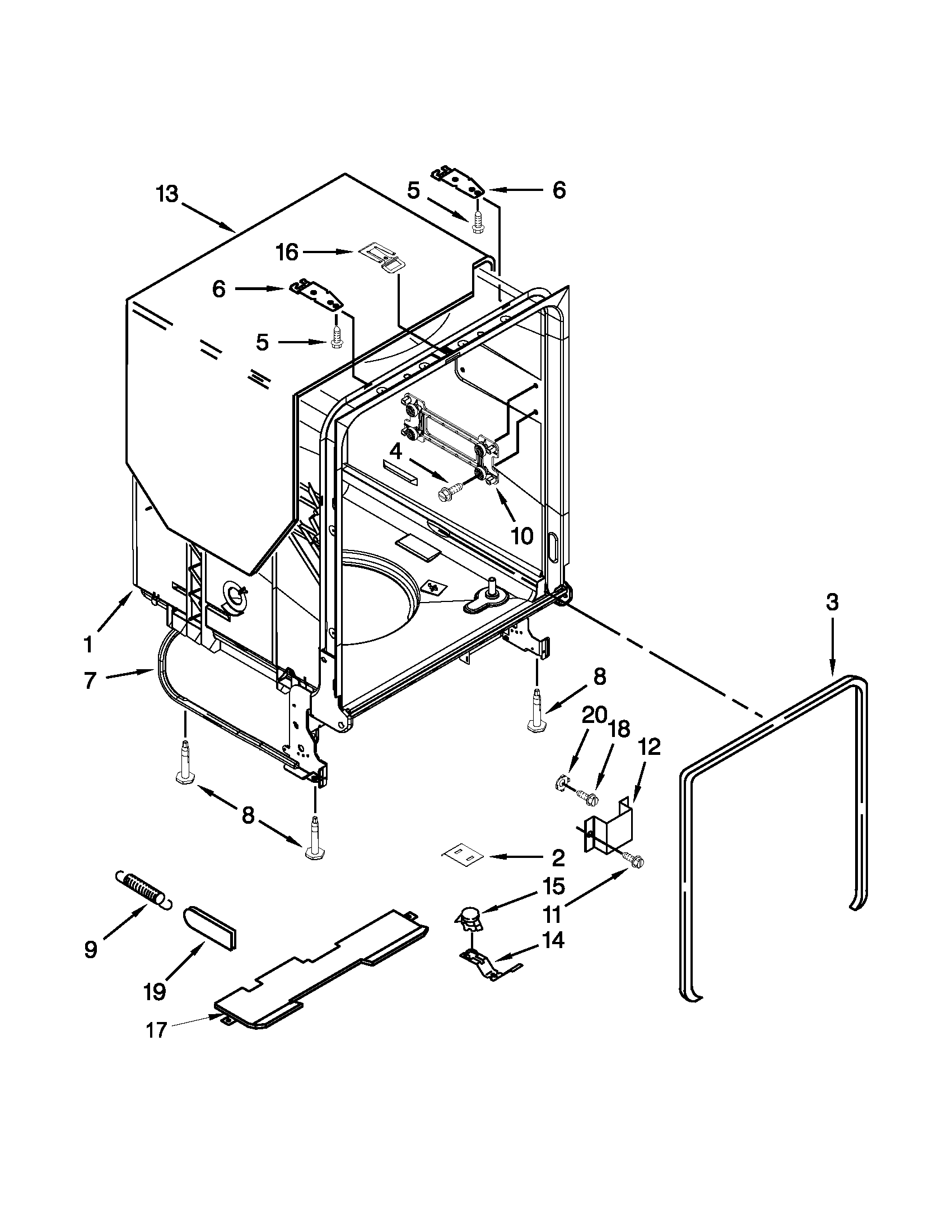 Tub and frame parts