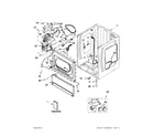 Maytag MLE24PRAYW2 lower cabinet and front panel parts diagram