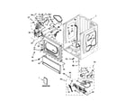 Maytag MLG24PRAWW3 lower cabinet and front panel parts diagram