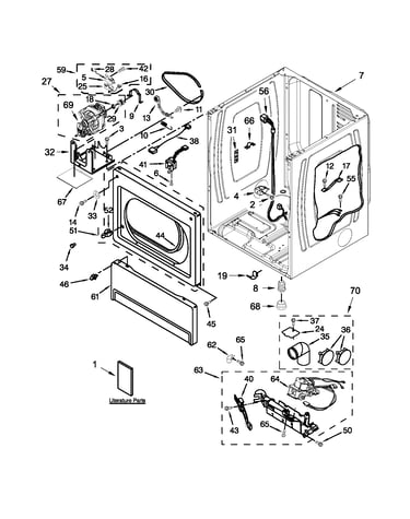 Lower cabinet and front panel parts