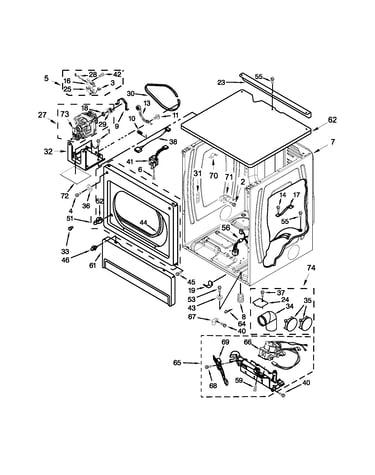 Upper cabinet and front panel parts