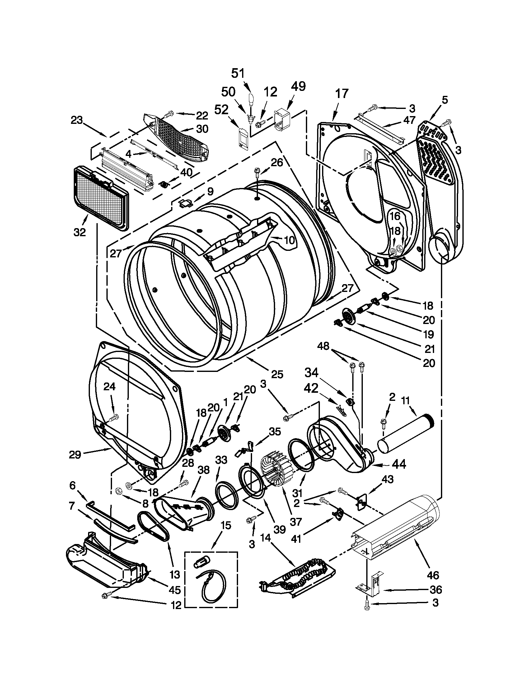 Dryer bulkhead parts