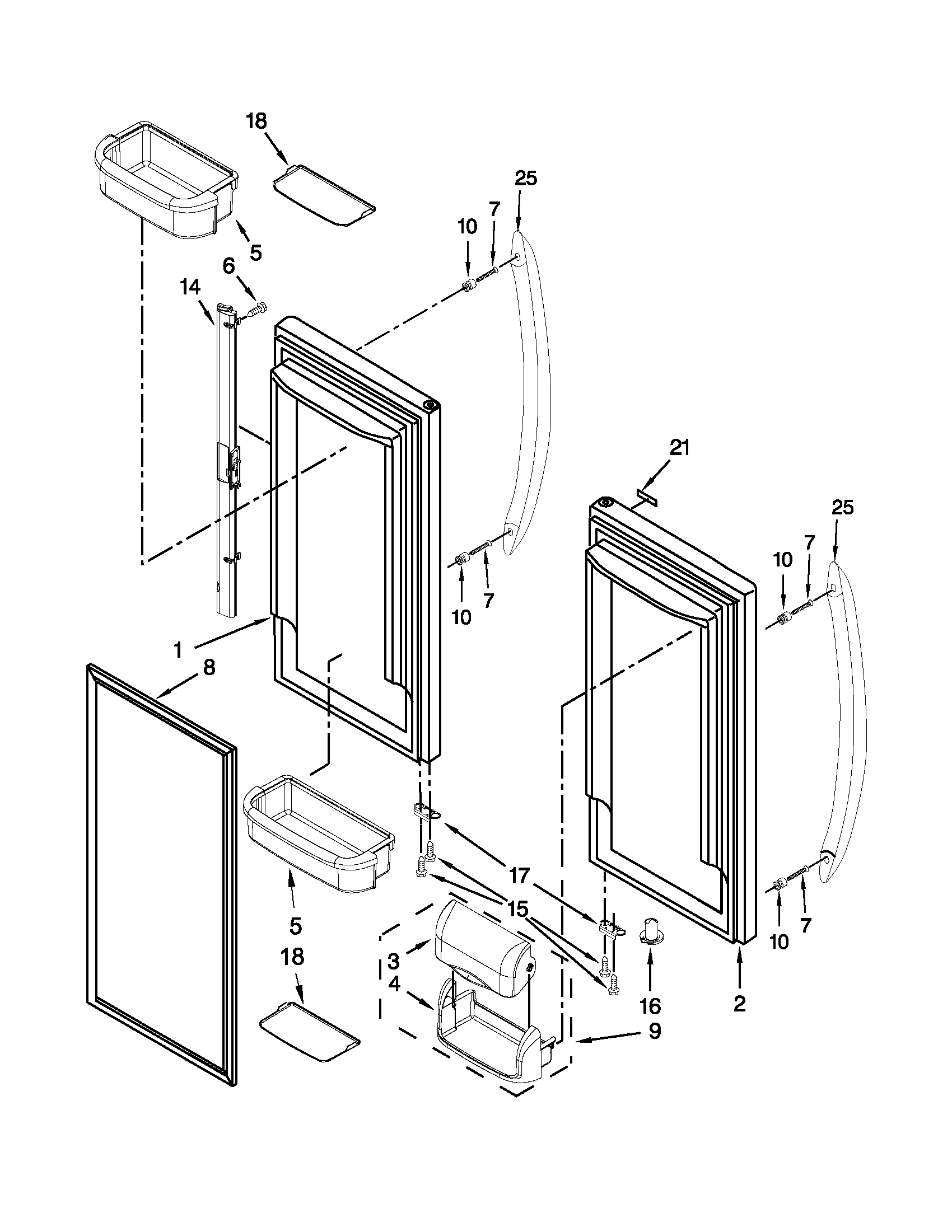 Refrigerator door parts