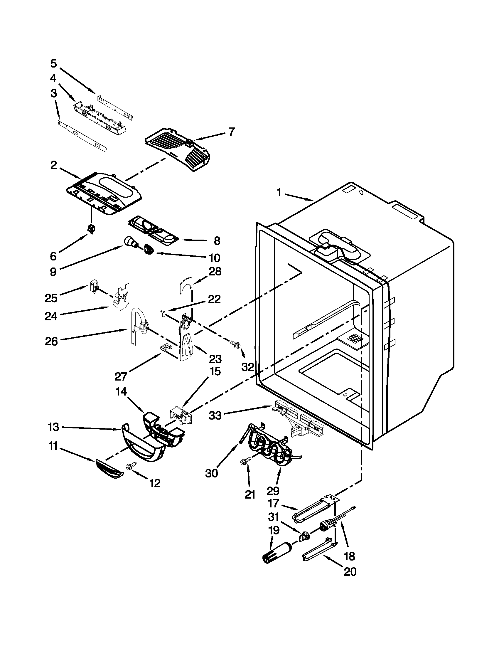 Refrigerator liner parts