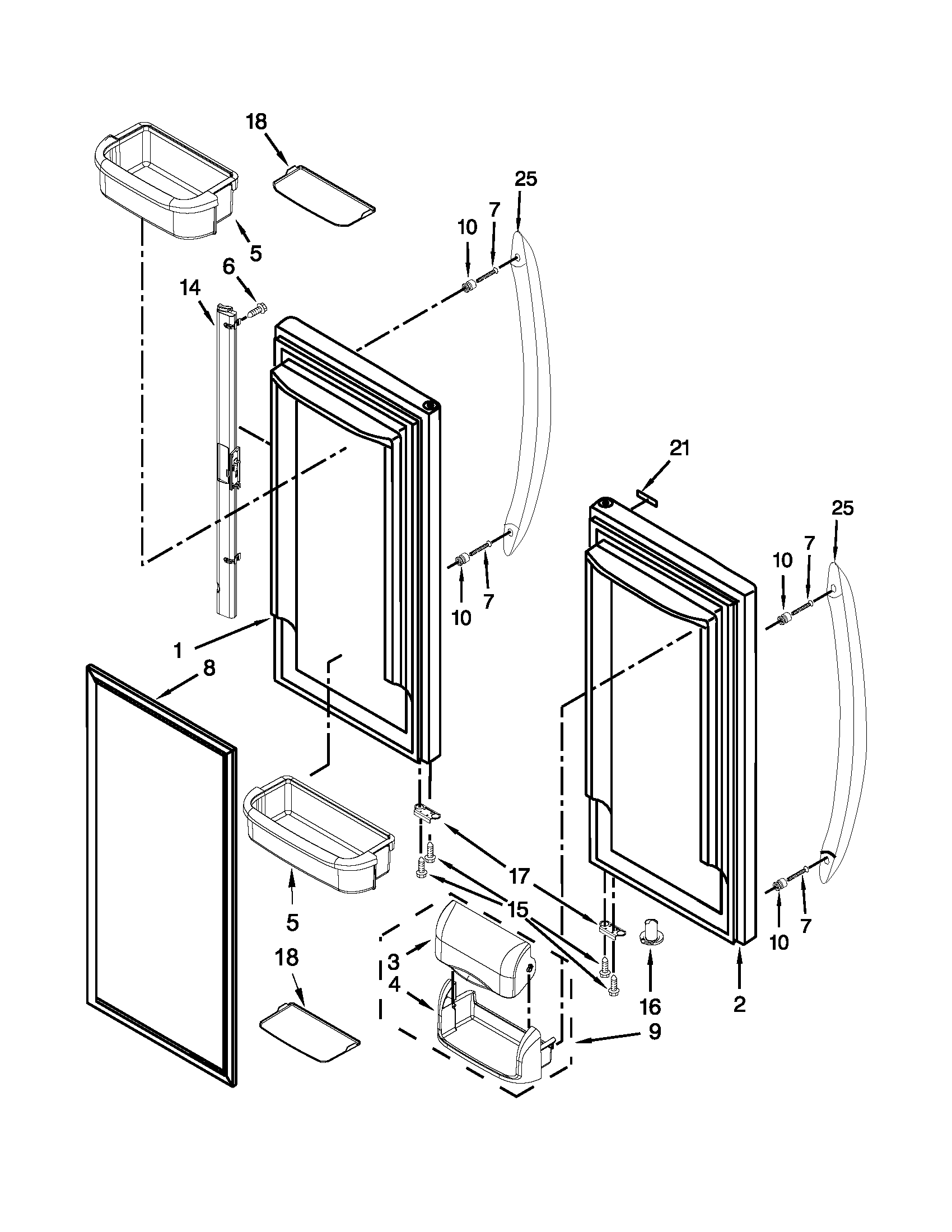 Refrigerator door parts