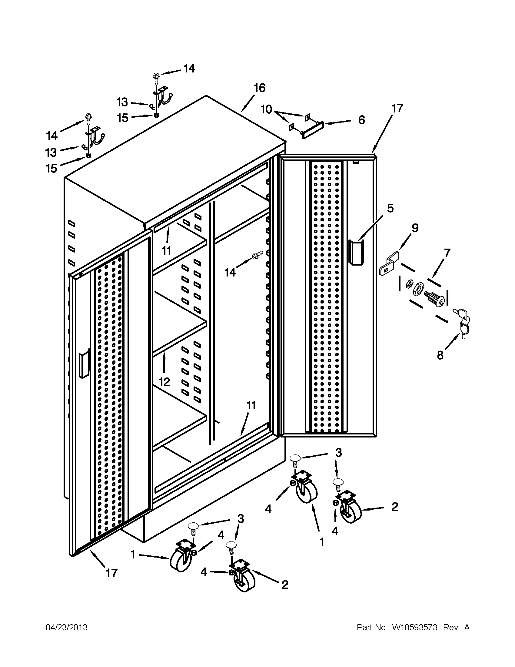 Tall gearbox locker parts