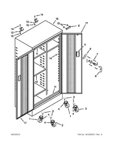 Tall gearbox locker parts