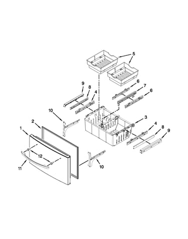 Freezer door parts