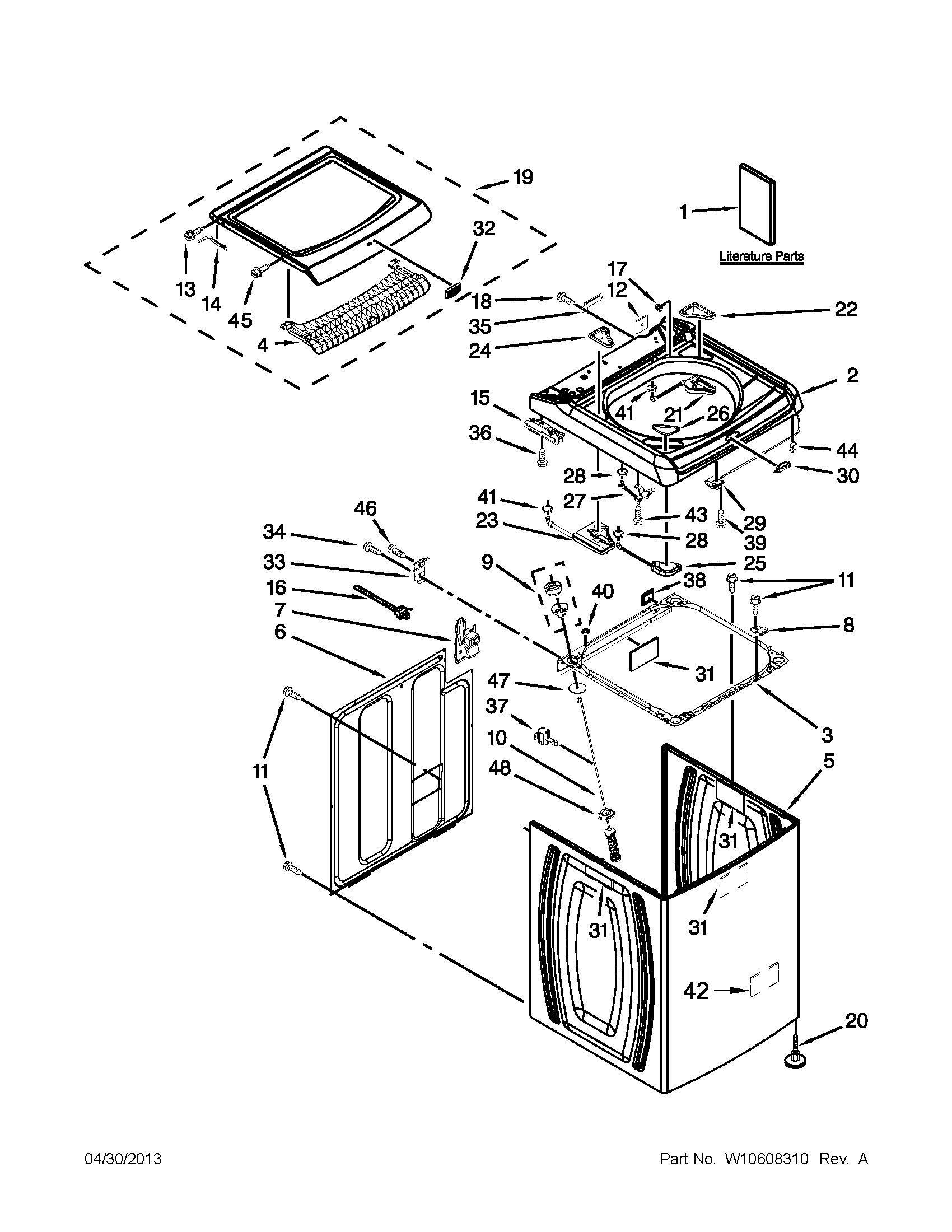 Top and cabinet parts