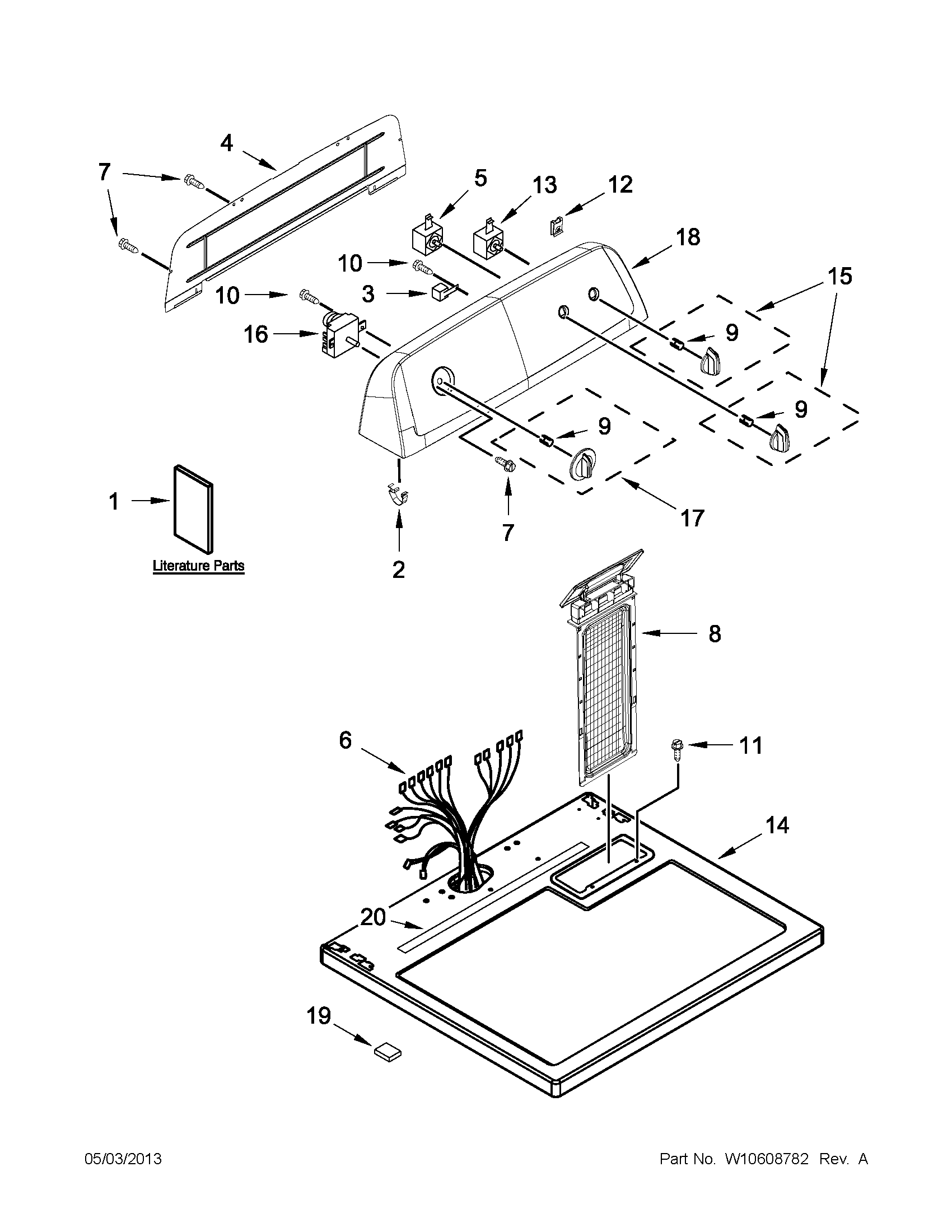 Top and console parts