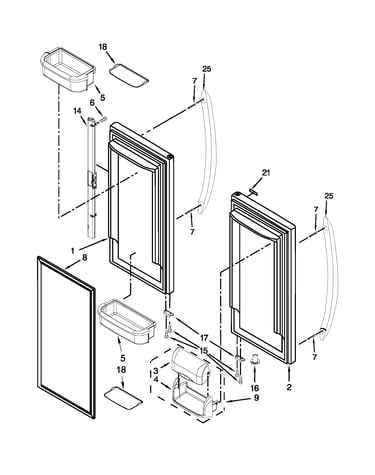 Refrigerator door parts