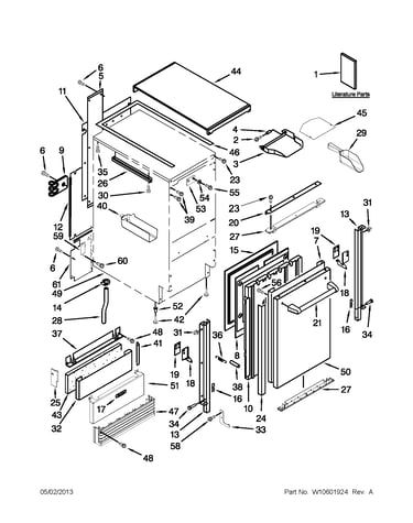 Cabinet, door and liner parts