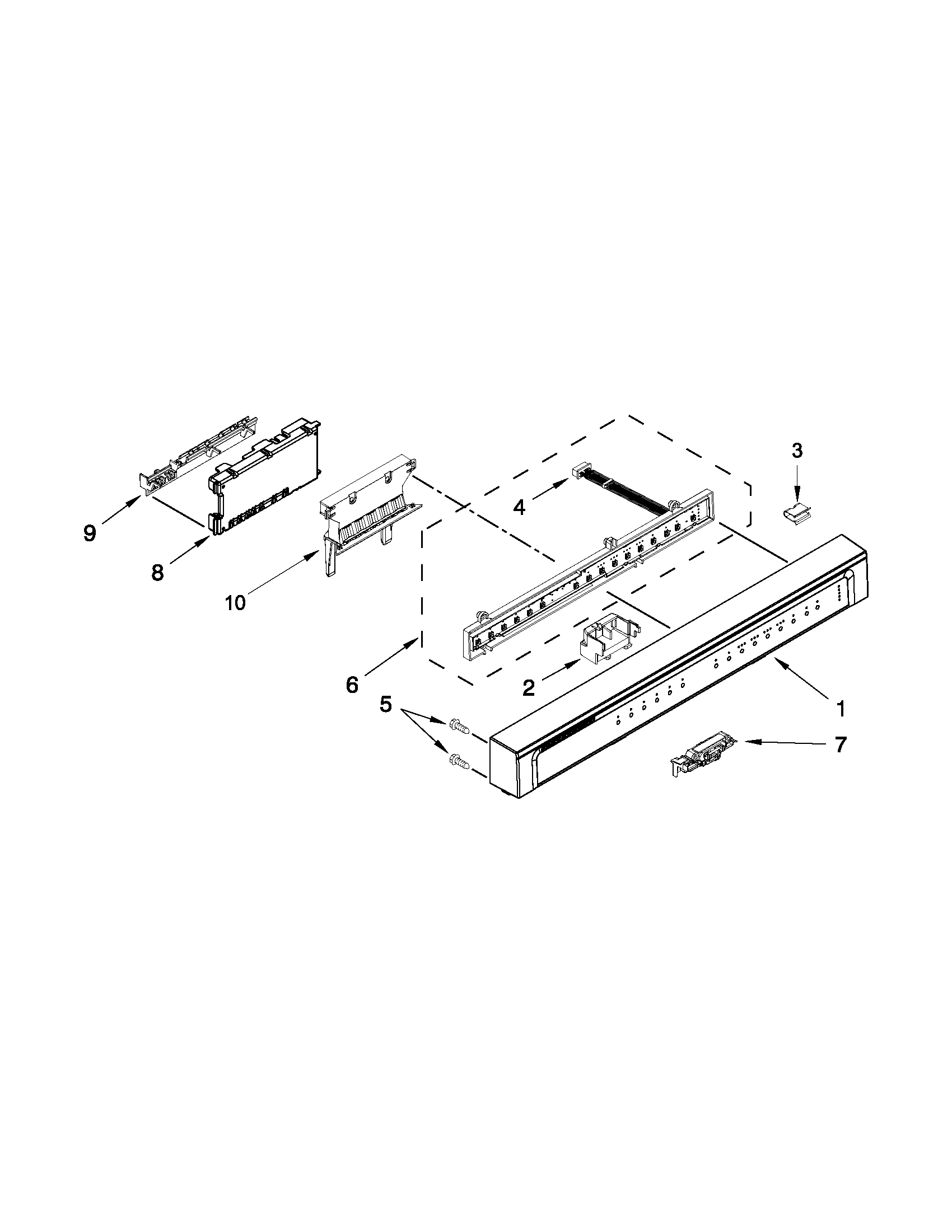 Control panel and latch parts
