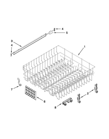Upper rack and track parts