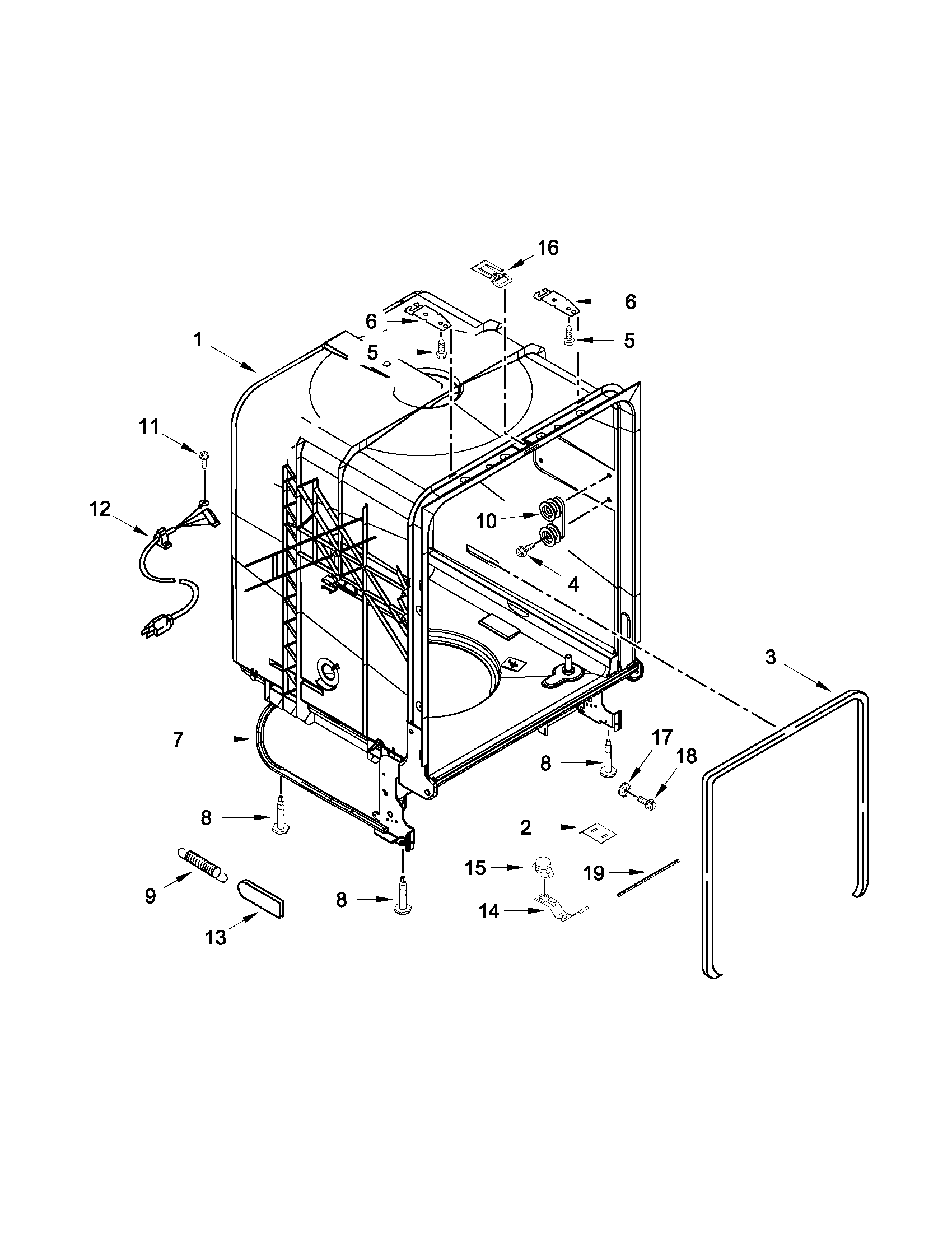 TUB AND FRAME PARTS