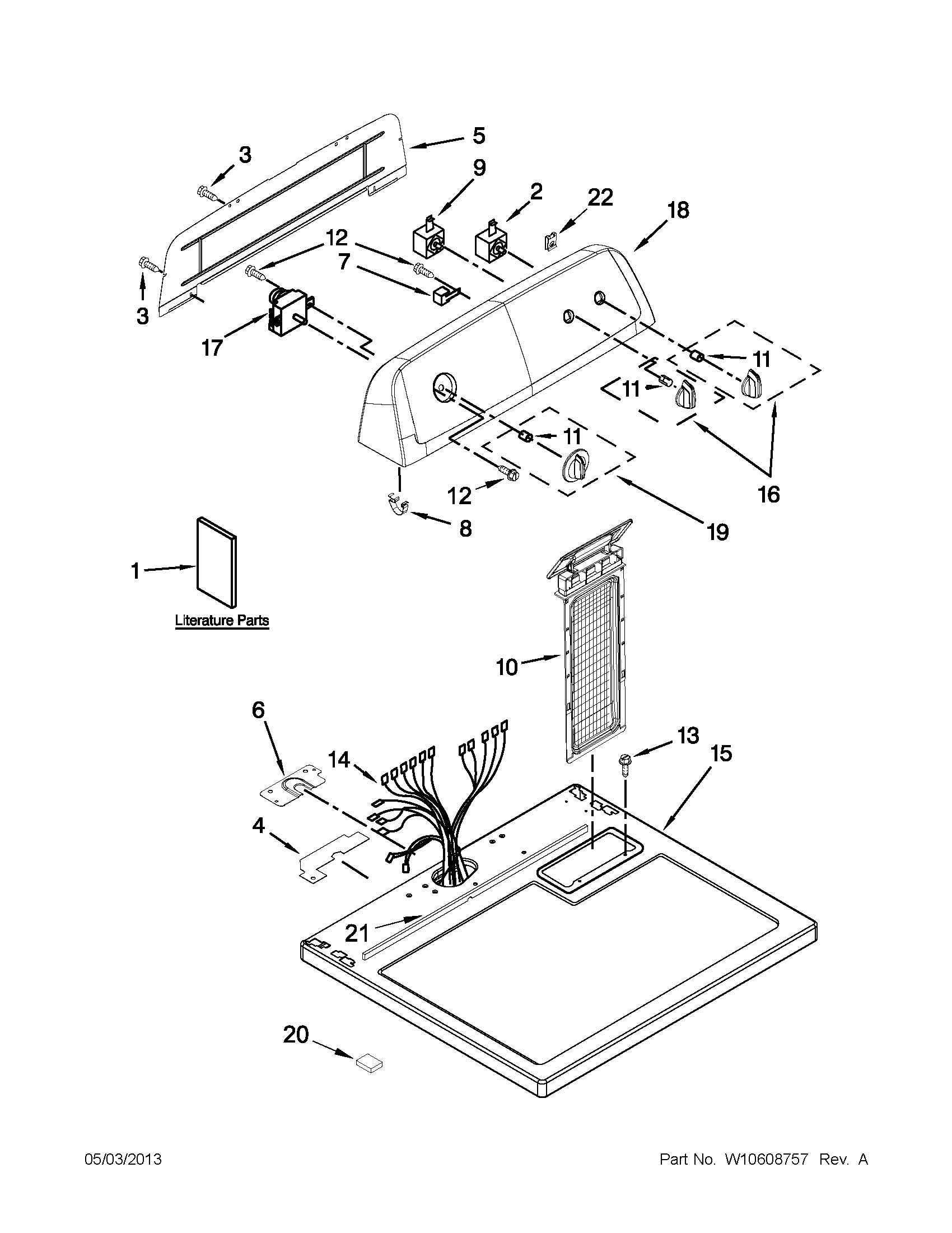 Top and console parts