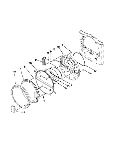 Dryer door parts