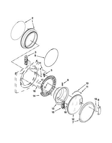 Washer door parts