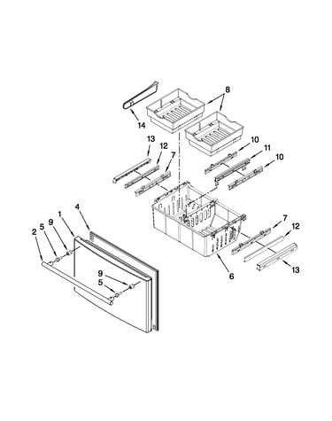 Freezer door parts