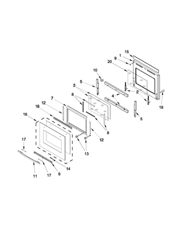 Oven door parts