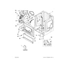 Maytag MLE24PDAZW2 lower cabinet and front panel parts diagram