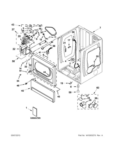 Lower cabinet and front panel parts